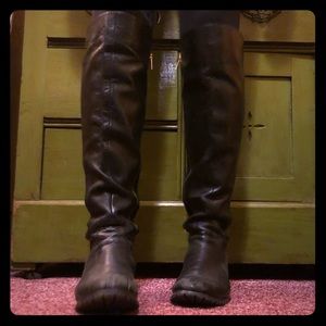 Over the knee leather boots!